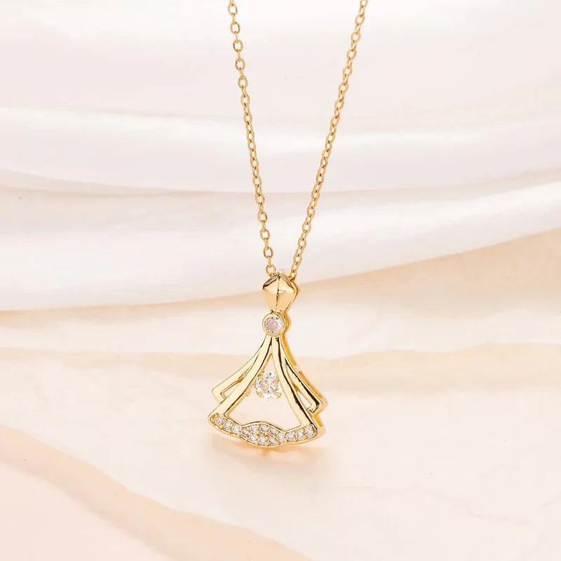 Rhinestone Décor Pendant Necklace
