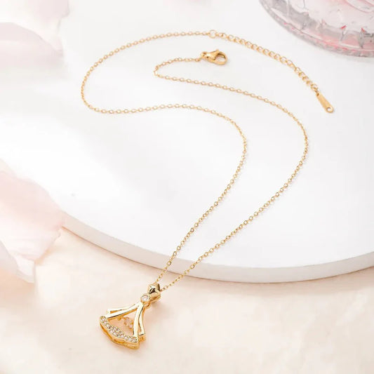 Rhinestone Décor Pendant Necklace